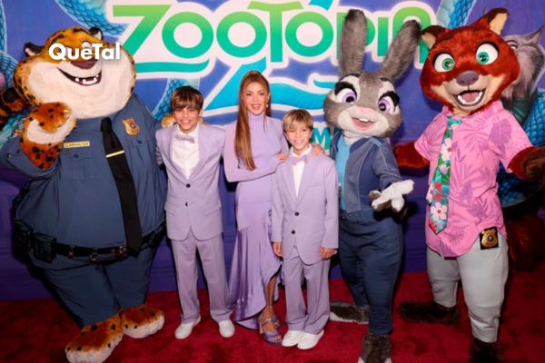 Shakira y sus hijos brillan en premiere de 'Zootopia 2'